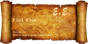 Eipl Elek névjegykártya